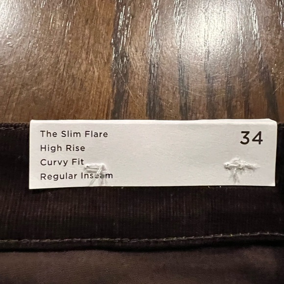 Loft The Slim Fit High Rise Curvy Brown Corduroy Pants Size 34/18 Work Casua - Picture 9 of 12